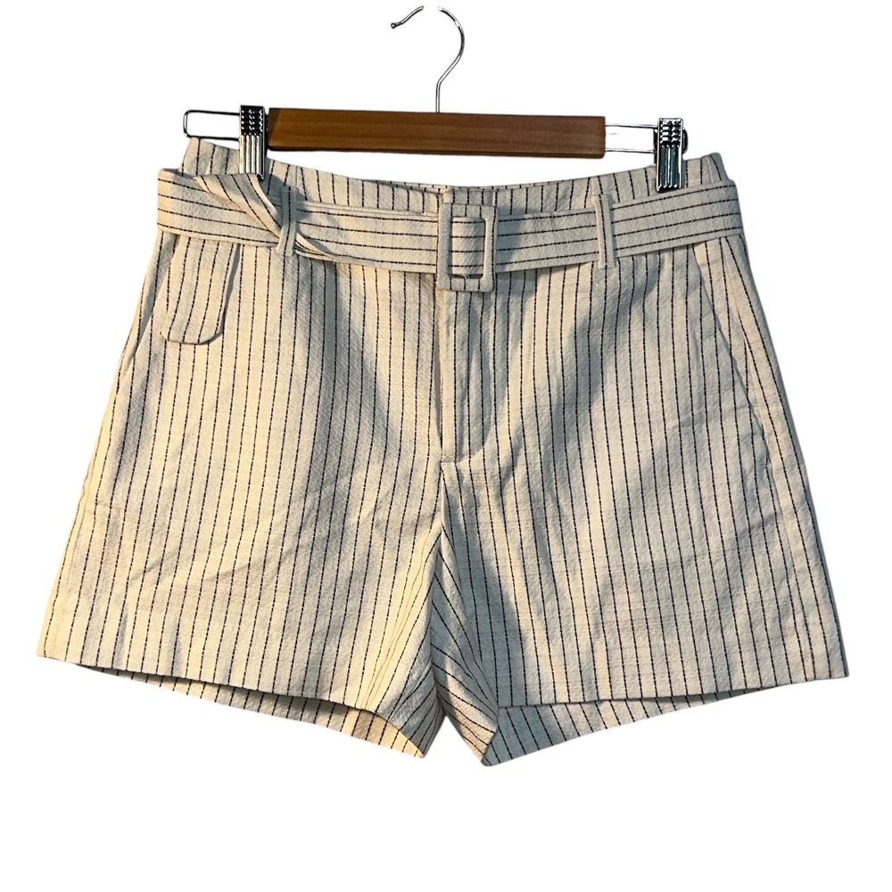 NWT, Banana Republic Women's Pinstripe Belted Shorts White Black